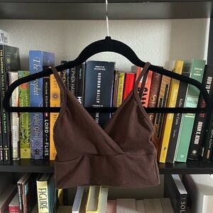 Los Angeles Apparel crossover wrap crop top